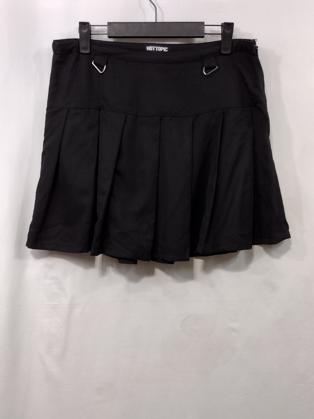 Hot Topic Pleated Mini Skirt Womens L Black Grunge Streetwear Boho Retro 90s Y2K